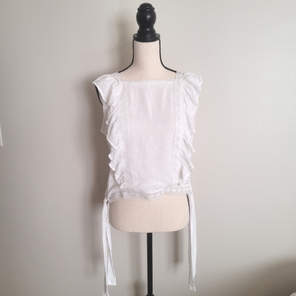 Thai Lacy White Tank Top